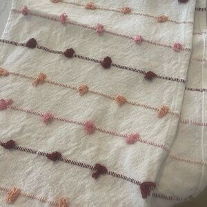 Cream Table Runner with Pink and Red Accents